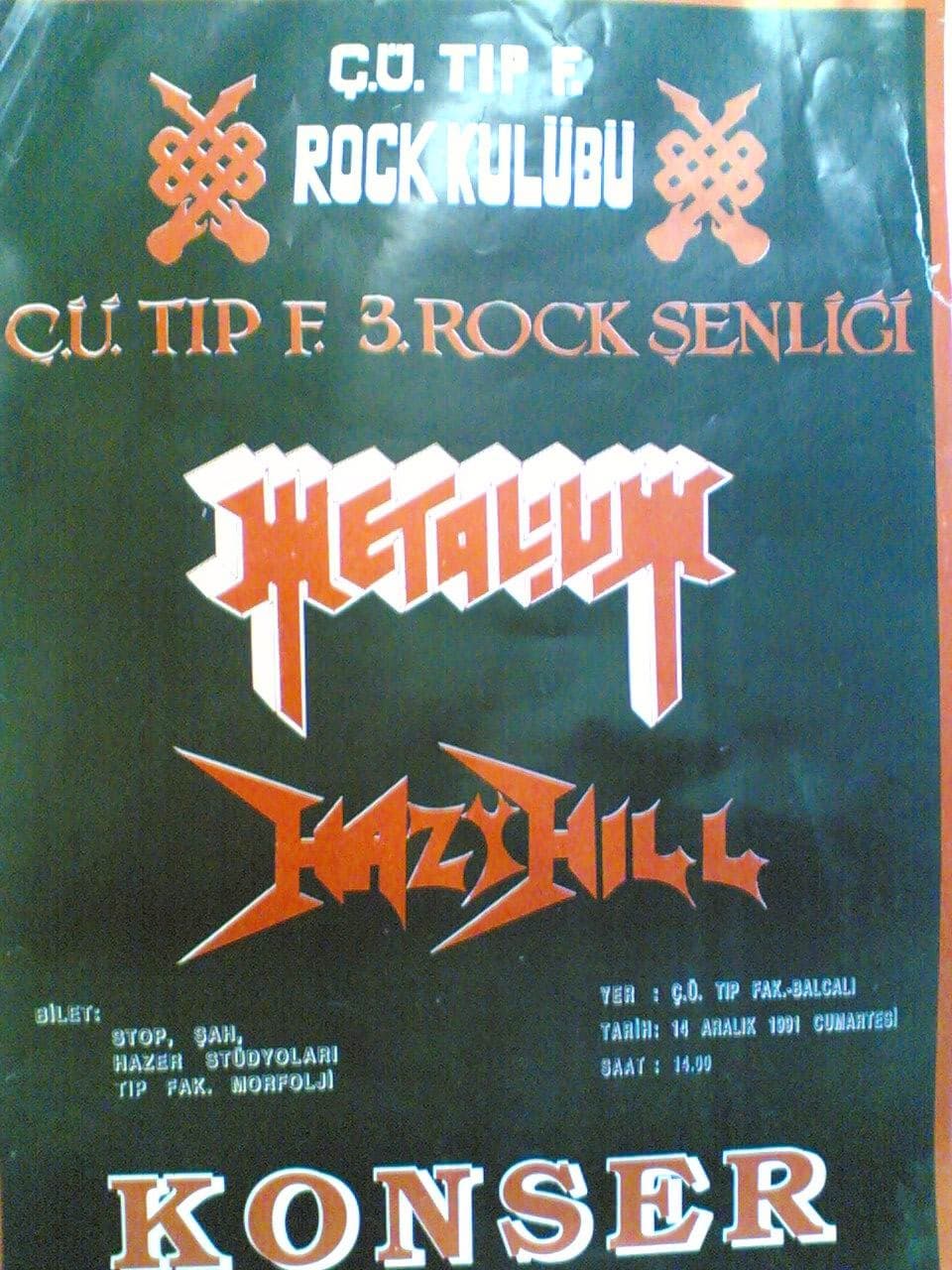 Ç.Ü. Tıp 3. Rock Şenliği afişi, 14.12.1991